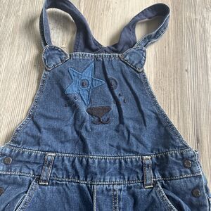 Vintage Catimini "Baby Bear" French Designer Denim Jean Overalls 18 Months